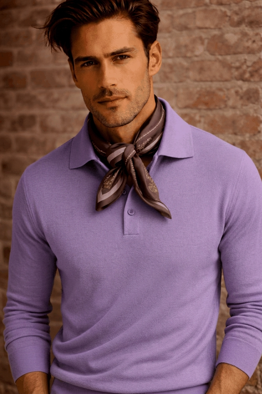 Classic 100% Cashmere Button Down Purple Sweater