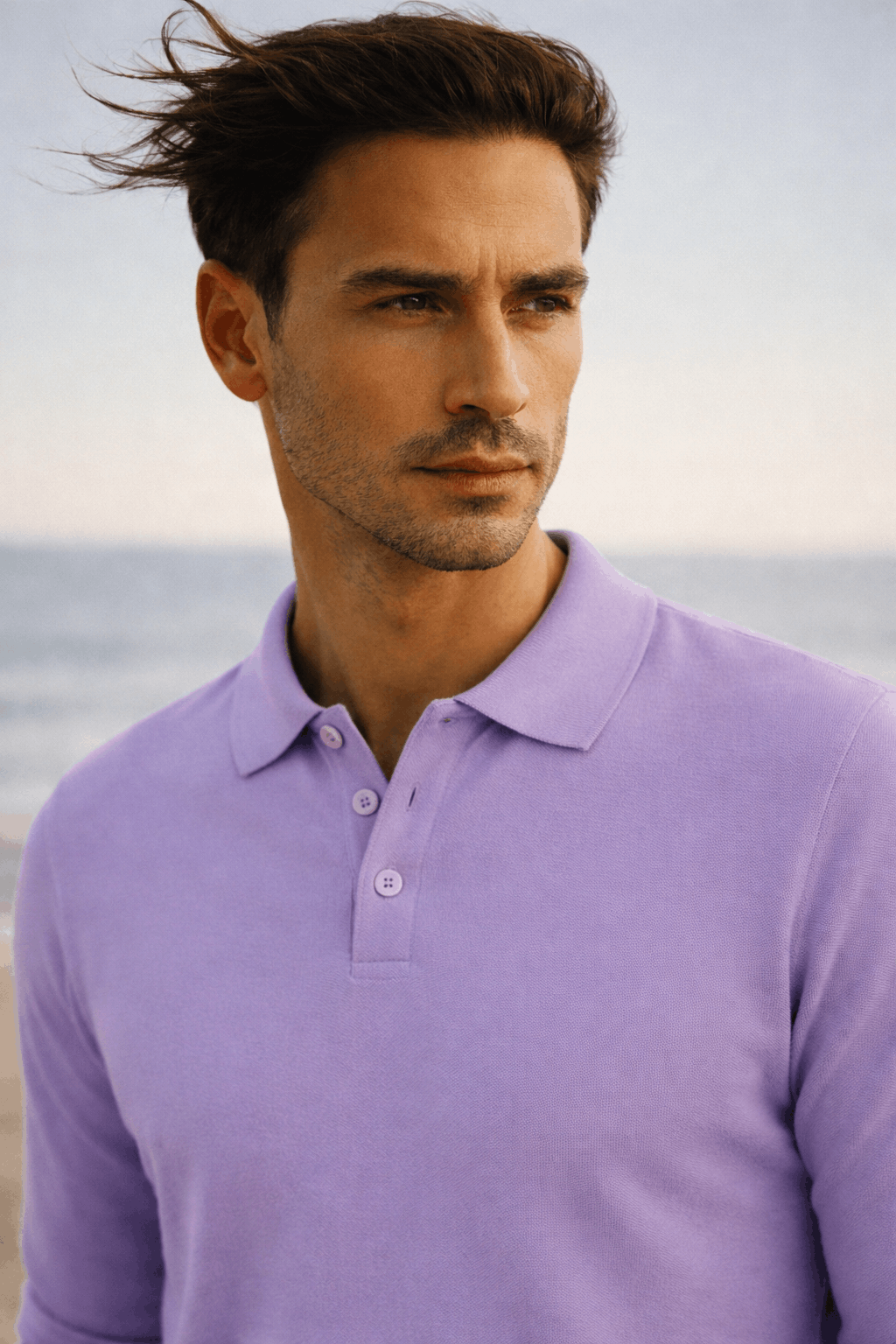 Purple Button Down 100% Cashmere