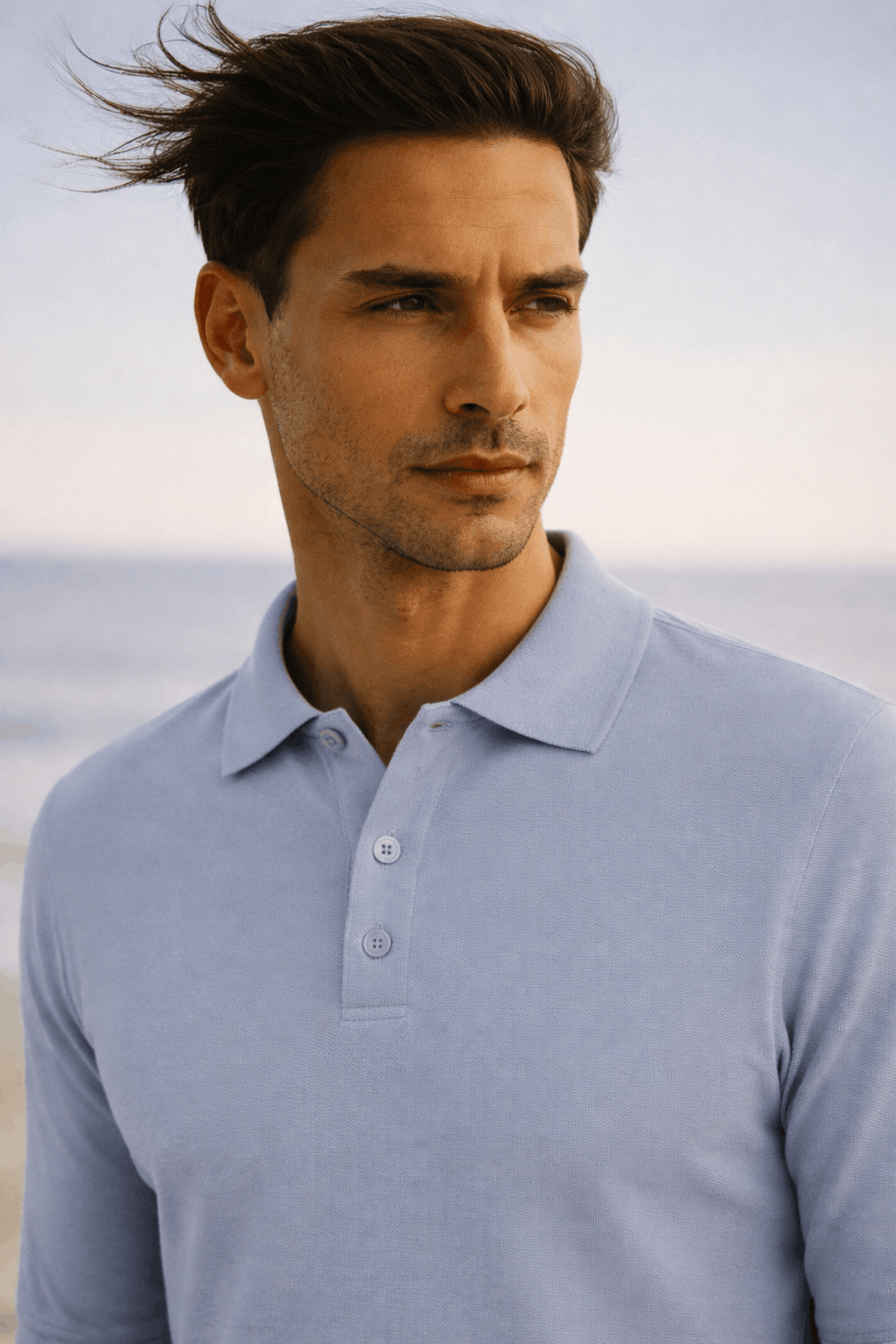 Light Blue Button Down 100% Cashmere