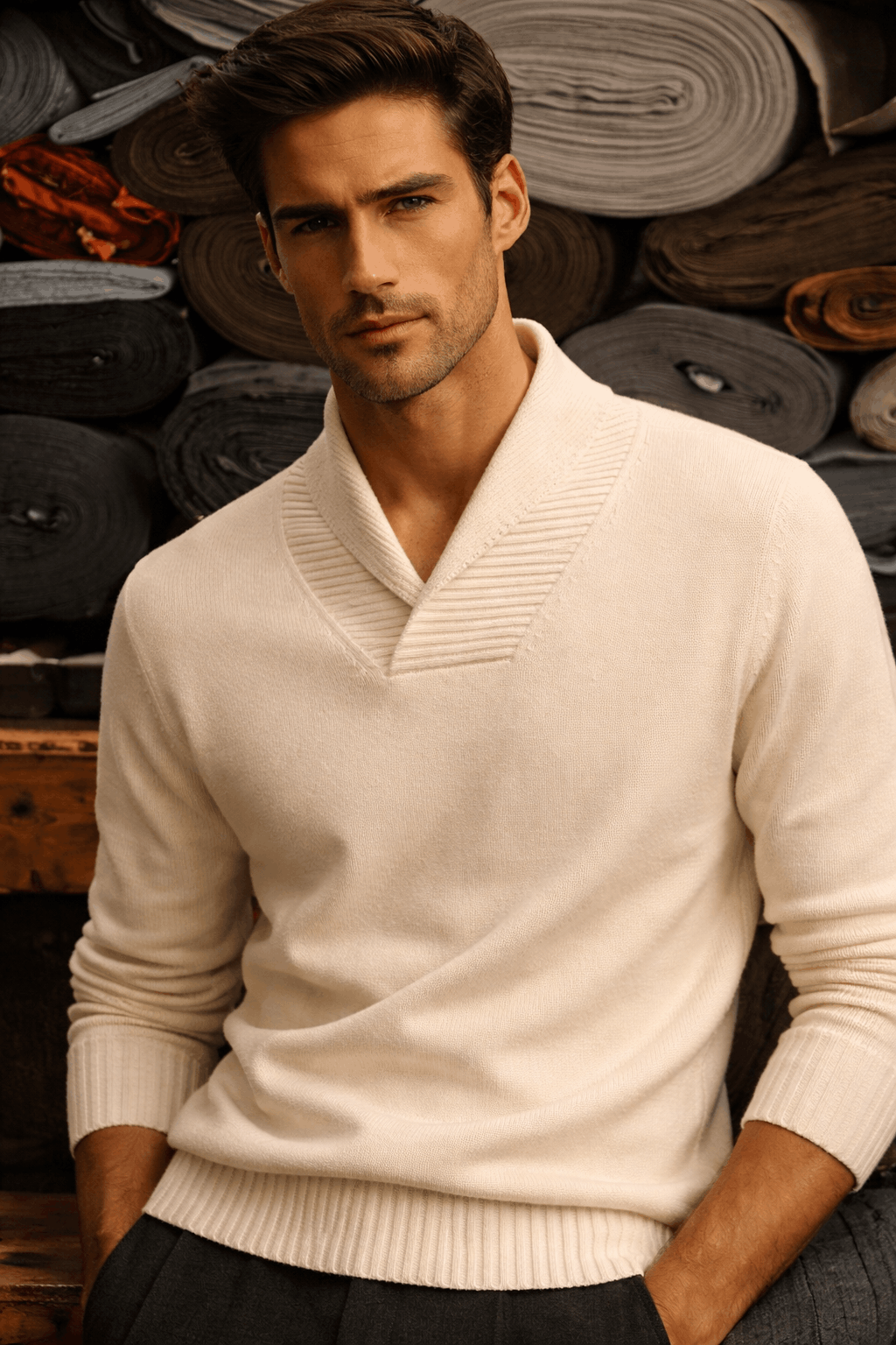 Style Collar Long Sleeves Sweater