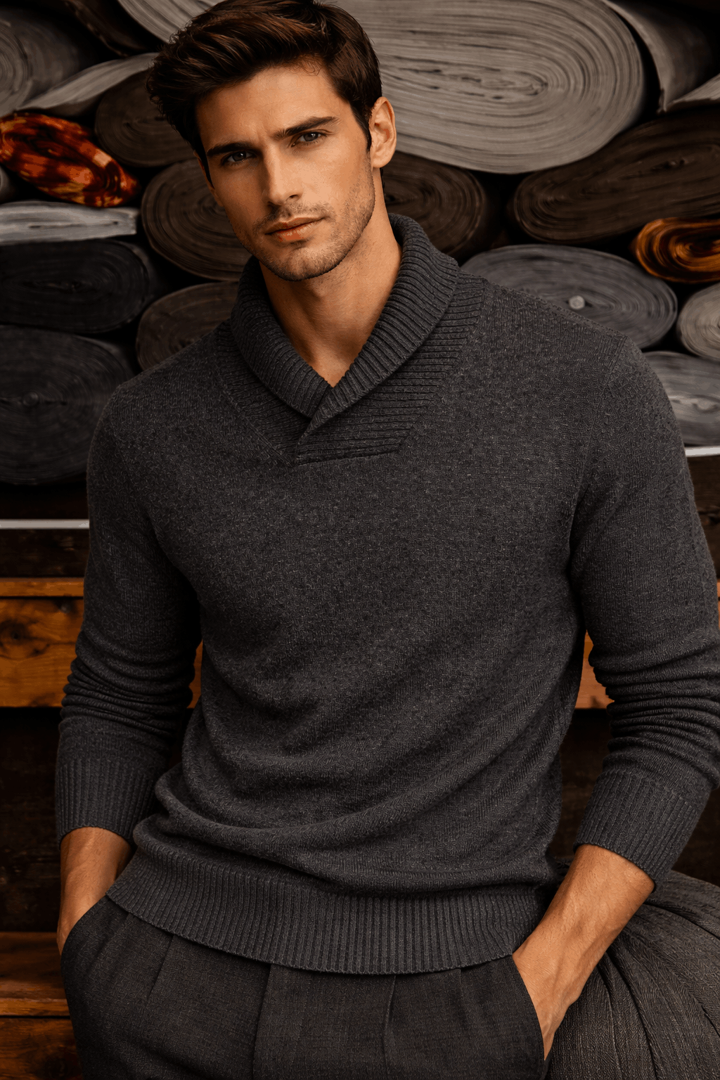 Style Collar Long Sleeves Sweater - Image 3